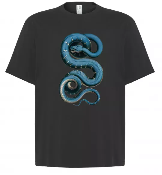 Футболка Оверсайз Блакитна змія Чорний фото