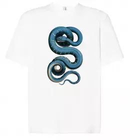 Футболка Оверсайз Зелена гримуча змія Белый фото