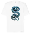 Футболка Оверсайз Блакитна змія Білий фото