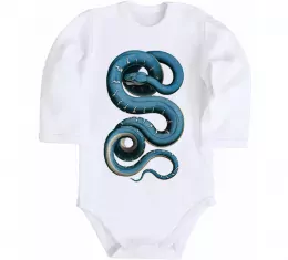 Детский боди Кобра контур тонкий Белый фото