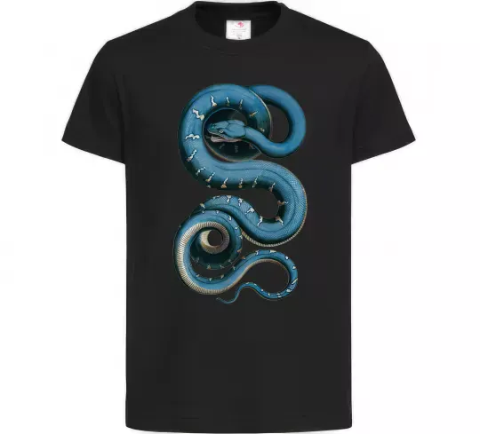 Детская футболка Блакитна змія Черный фото
