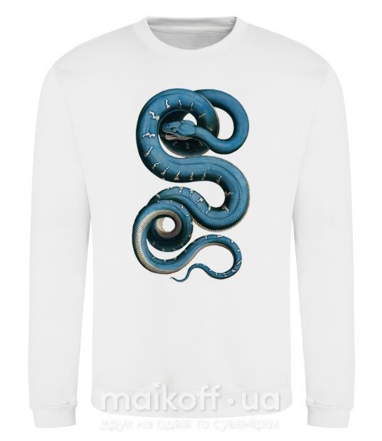 Свитшот Голубая змея Белый фото