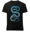 Чоловіча преміум футболка Блакитна змія Чорний фото