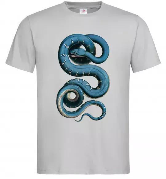 Мужская футболка Блакитна змія Серый фото