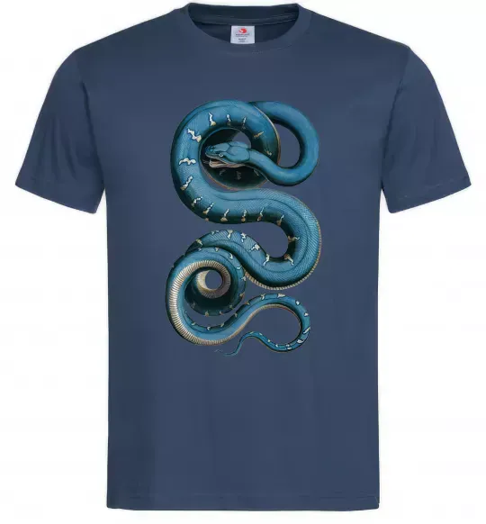 Мужская футболка Блакитна змія Темно-синий фото