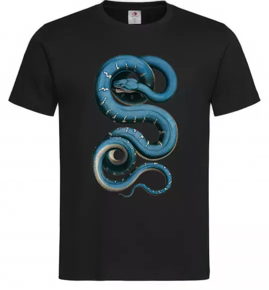Мужская футболка Блакитна змія Черный фото
