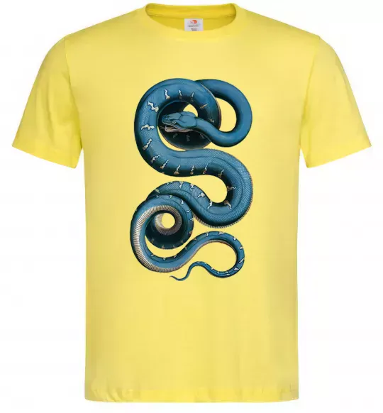 Мужская футболка Блакитна змія Лимонный фото