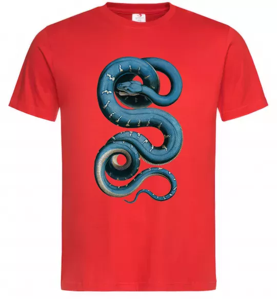 Мужская футболка Блакитна змія Красный фото