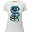 Жіноча преміум футболка Блакитна змія Білий фото
