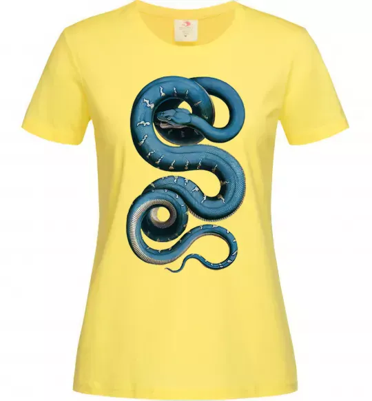 Женская футболка Блакитна змія Лимонный фото