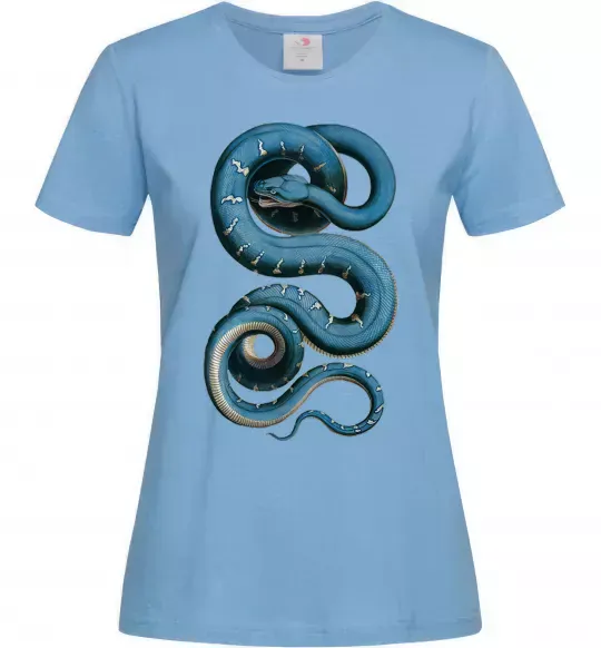 Женская футболка Блакитна змія Голубой фото