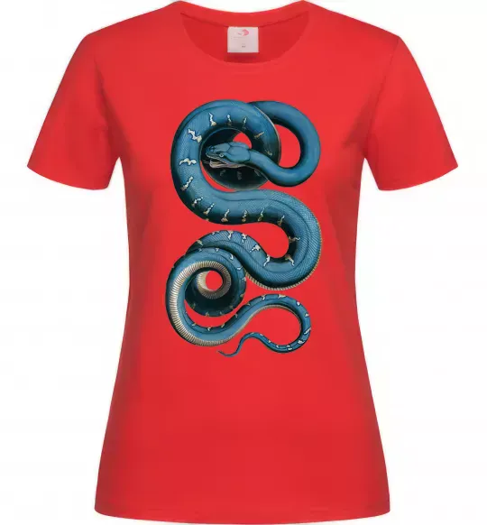 Женская футболка Блакитна змія Красный фото