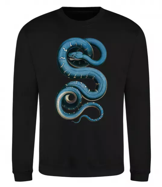Світшот Блакитна змія Чорний фото