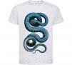 Детская футболка Голубая змея Белый фото