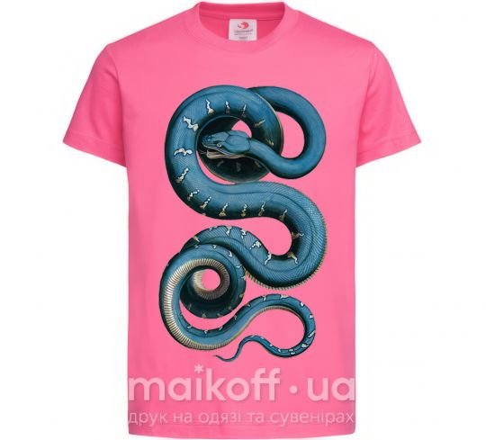 Детская футболка Голубая змея Ярко-розовый фото