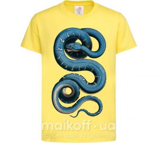 Детская футболка Голубая змея Лимонный фото