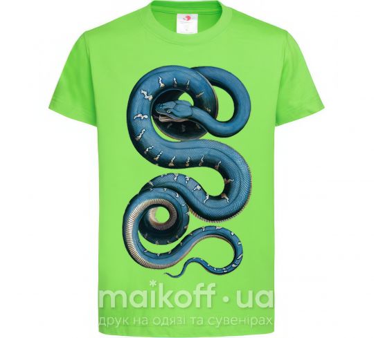 Детская футболка Голубая змея Лаймовый фото