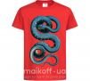 Детская футболка Голубая змея Красный фото