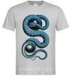 Мужская футболка Голубая змея Серый фото