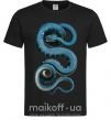 Мужская футболка Голубая змея Черный фото