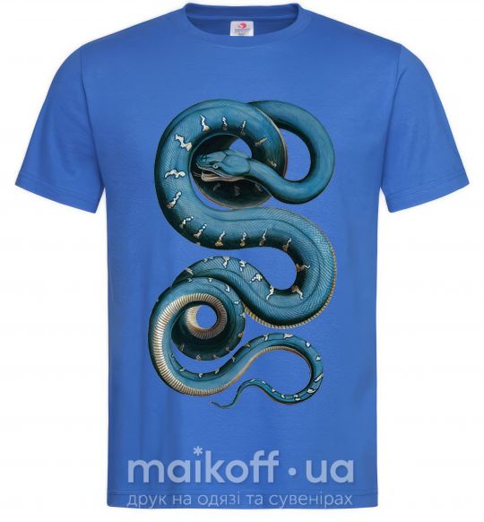 Чоловіча футболка Голубая змея Яскраво-синій фото