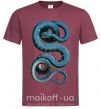 Мужская футболка Голубая змея Бордовый фото