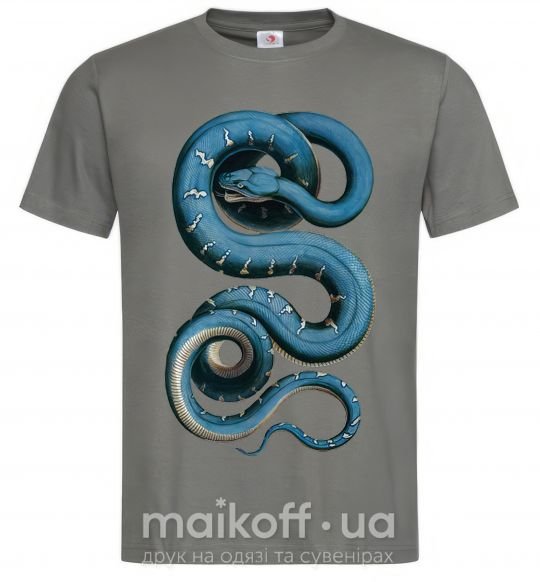 Чоловіча футболка Голубая змея Графіт фото