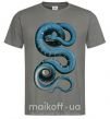Мужская футболка Голубая змея Графит фото