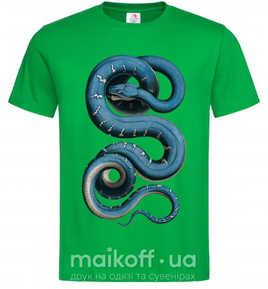 Мужская футболка Голубая змея Зеленый фото