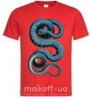 Чоловіча футболка Голубая змея Червоний фото