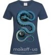 Женская футболка Голубая змея Темно-синий фото