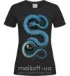 Женская футболка Голубая змея Черный фото