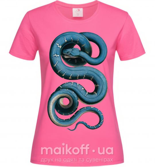 Женская футболка Голубая змея Ярко-розовый фото