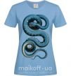 Женская футболка Голубая змея Голубой фото