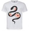 Мужская футболка Темня змея с цветами Белый фото
