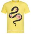 Мужская футболка Темня змея с цветами Лимонный фото