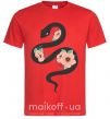Чоловіча футболка Темня змея с цветами Червоний фото