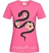 Жіноча футболка Темня змея с цветами Яскраво-рожевий фото