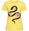 Жіноча футболка Темня змея с цветами Лимонний фото