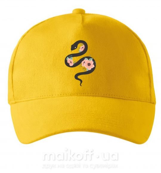 Кепка Темня змея с цветами Солнечно желтый фото