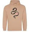 Женская толстовка (худи) Темна змія з квітами Песочный фото