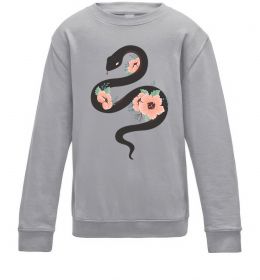 Дитячий світшот Темна змія з квітами