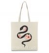 Эко-сумка Темня змея с цветами Бежевый фото