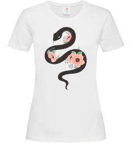 Женская футболка Темна змія з квітами Женская футболка Темна змія з квітами