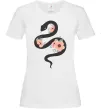 Женская футболка Темна змія з квітами Белый Женская футболка Темна змія з квітами Белый фото
