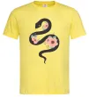 Мужская футболка Темна змія з квітами Лимонный фото
