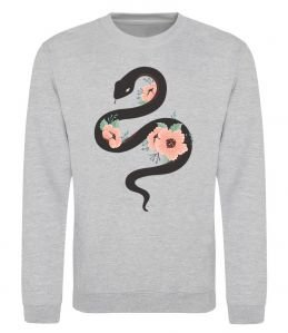 Світшот Темна змія з квітами