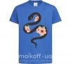 Детская футболка Темня змея с цветами Ярко-синий фото